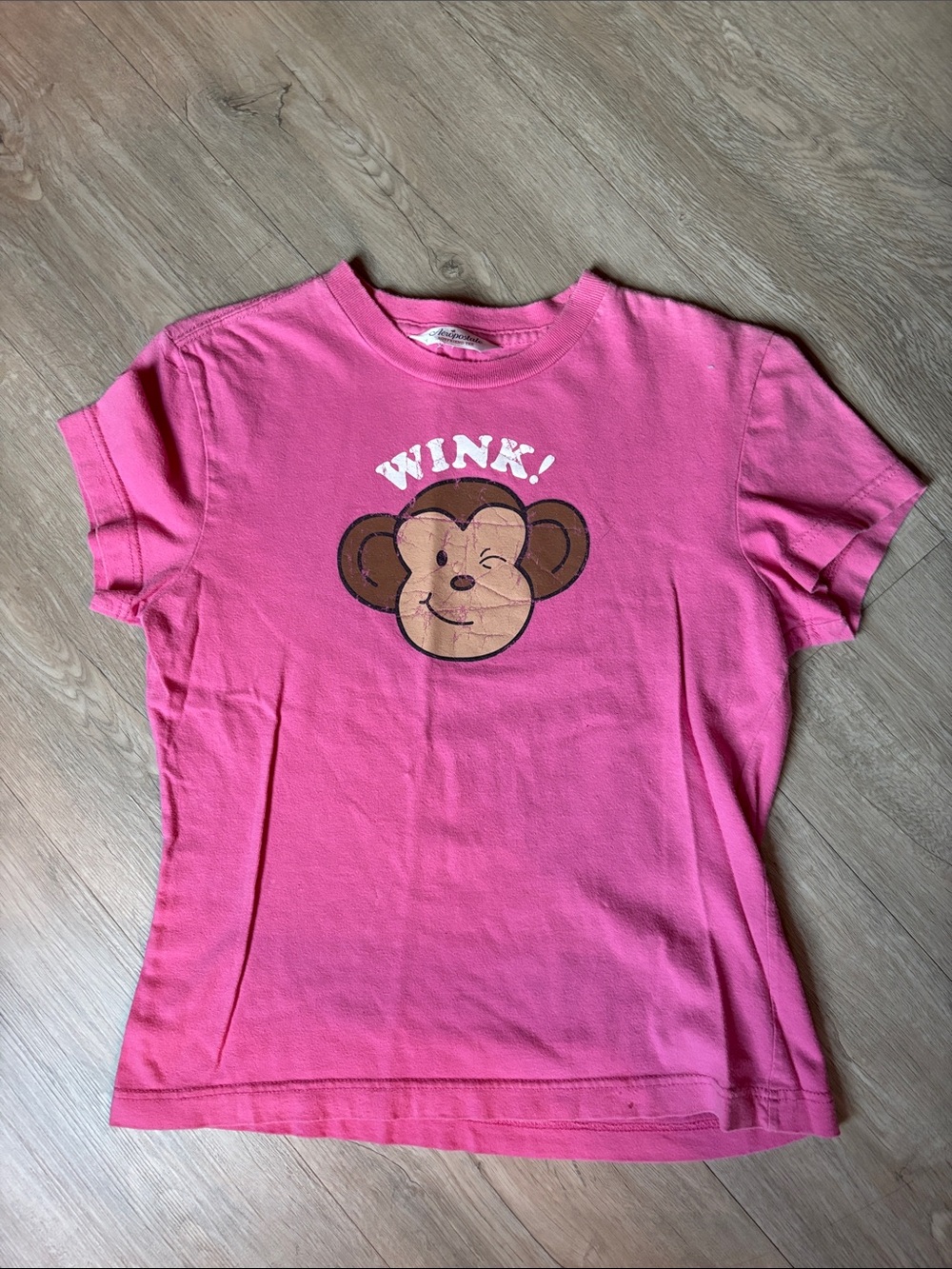 Aeropostale Pink Monkey 'WINK!' Graphic Tee